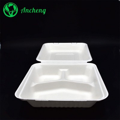 disposable sugarcane 6 inch plates bagasse hamburger box