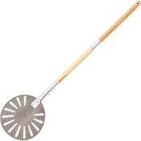 Factory Wholesale Aluminum Pizza Shovel  Round Detachable Pizza Peel  With Wood Handle