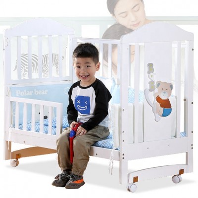 Royal design OEM queen size white crib sets  wooden baby swing cot bed for baby  nursering new born