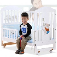 Royal design OEM queen size white crib sets  wooden baby swing cot bed for baby  nursering new born