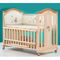 Hotselling pine wood adult baby crib baby swinging crib baby cradle with delicate graphics