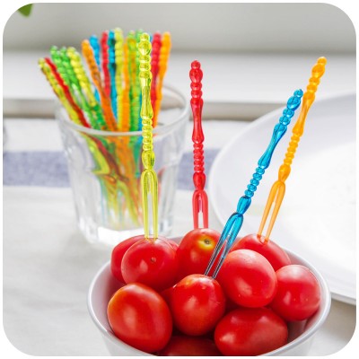 Safe Healthy Creative Disposable Plastic Small Food Picks Fruit Forks