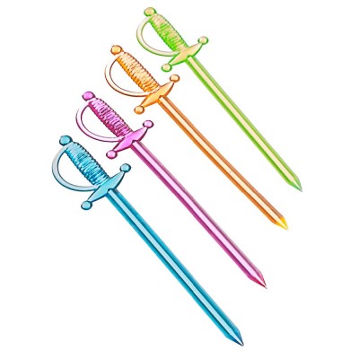 Promotional Disposable Sword Shaped Plastic Mini Food Forks Fruits Forks