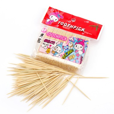 2.0*65mm disposable decorative flat wooden toothpicks