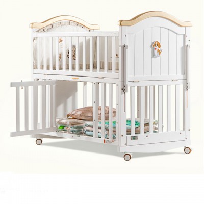 Large sized new zealand solid pine wood baby cribs with drawer ,wheels