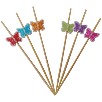 Wholesale Wooden Flower Bead Bamboo Cocktail Picks Skewers Stick