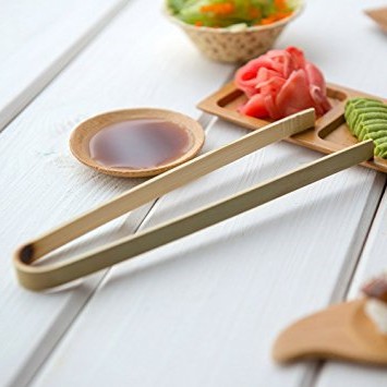 Natural Bamboo Kitchenware Serving Tongs Bamboo Salad Clip Tongs