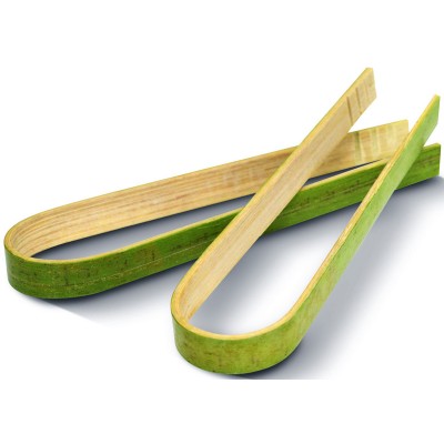 Durable bamboo kitchen scissor tongs for deli meat