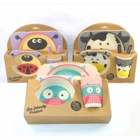 Cartoon Figure Unbreakable Bamboo Fiber Children Tableware