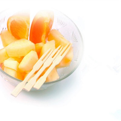 Wholesale disposable eco friendly bamboo fruit fork