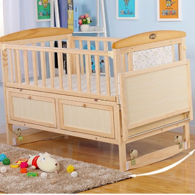 Economical new type multipurpose wooden baby bed price