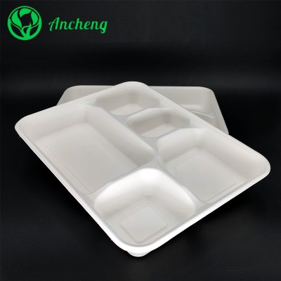 bagasse pulp lunch box sugarcane food container disposable clamshell plates